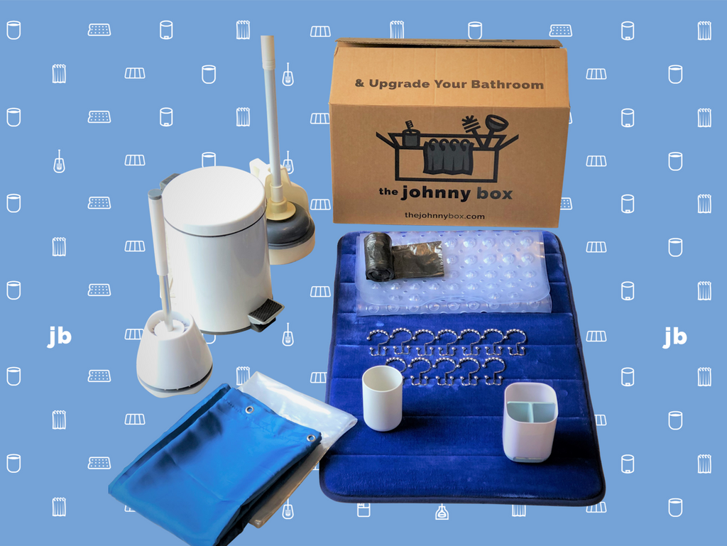 blue bathroom accessories set