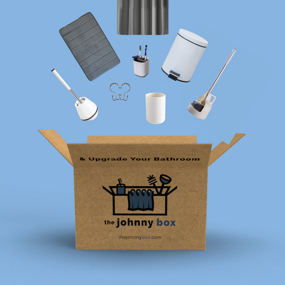 <b>the johnny box</b><p>A Modern 11 Piece Bathroom Accessories Set