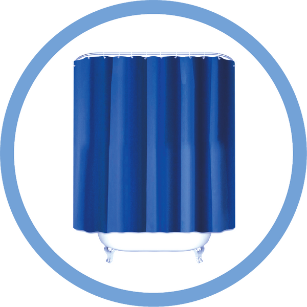 shower curtain: BLUE