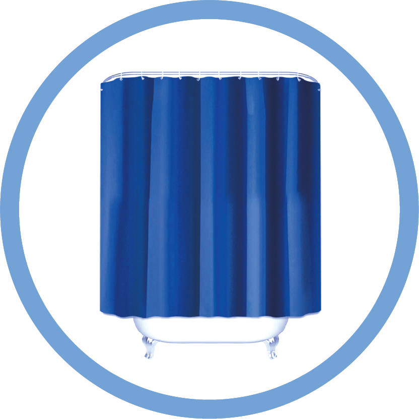 shower curtain: BLUE