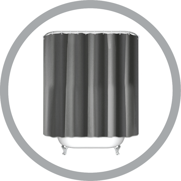 shower curtain: GREY